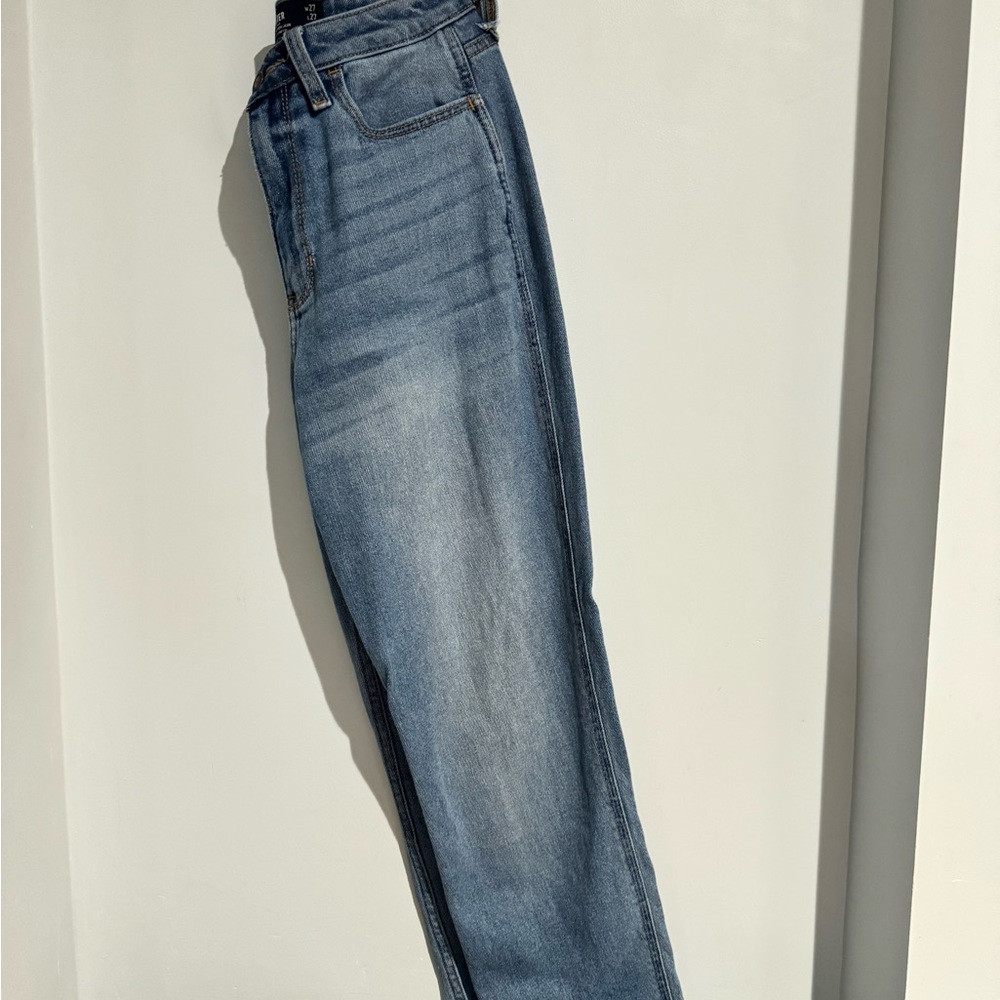 Hollister Blue Straight Jeans Durable Denim